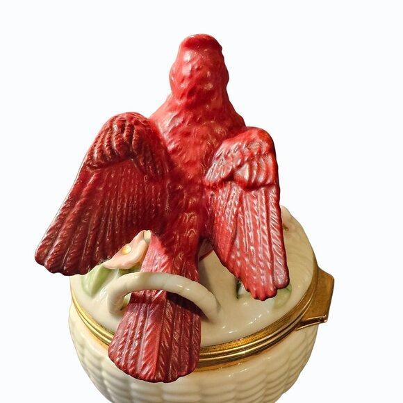 LENOX Treasures Cardinal Treasure/ Trinket Box Garden Birds Collection Red Bird - Picture 6 of 15